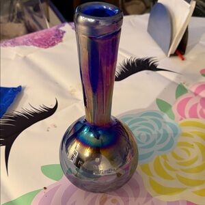 Elegant Blue & Purple Glass Vase